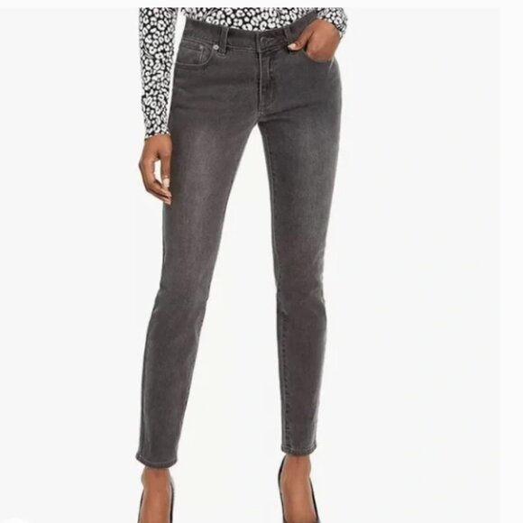NWT MICHAEL KORS Selma High-Rise Straight-Leg Skinny Jeans Charcoal Wash 4P $110 - Picture 1 of 13